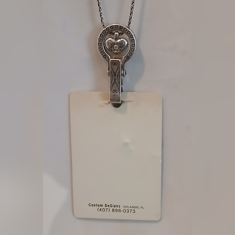 Brighton Silver Heart Badge Locket Necklace - Picture 3 of 6